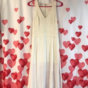 Bebe White Lace Romper Dress